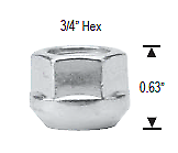 Low Pro Lug Nuts 7/16x20 Open End Conical 7/16 inch Lugnuts x 20 pieces